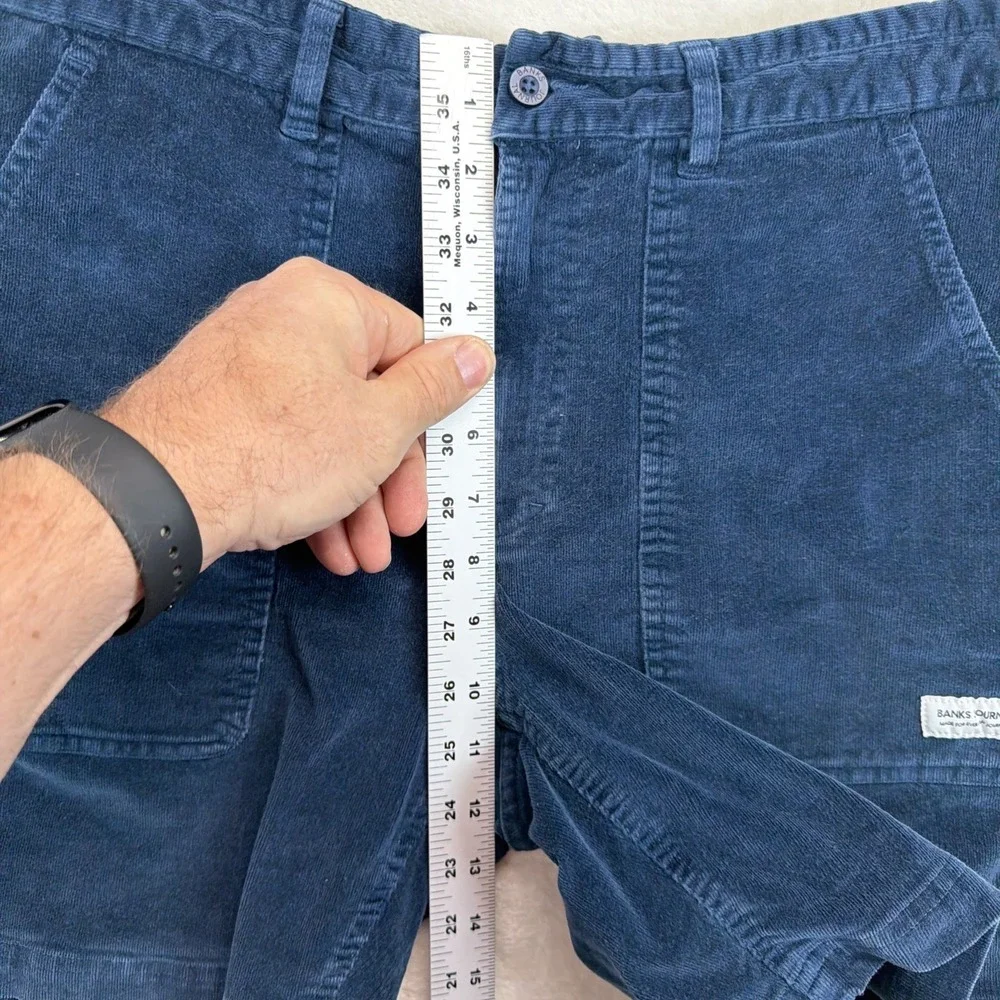 Banks Journal Corduroy Shorts Men's 34 Blue Stretch Casual Beach Skate Surf